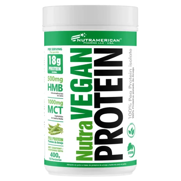 Nutra Vegan Protein 400g | Proteína Vegana con HMB y MCT - Nutramerican