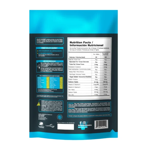 Isolate Gourmet Vainilla 2LB | Proteína Isolada sin Azúcar - Vitanas - Image 2