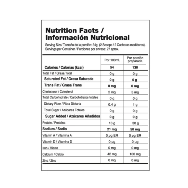 Isolate Gourmet Vainilla 2LB | Proteína Isolada sin Azúcar - Vitanas - Image 3