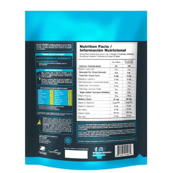 Isolate Gourmet Vainilla 5LB | Proteína sin Azúcar Vitanas - Image 2