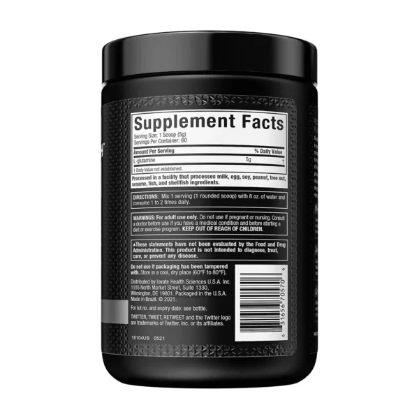 Platinum Glutamine 100% Muscletech 300g | Suplemento para recuperación muscular post entrenamiento - VitalSport - Image 2