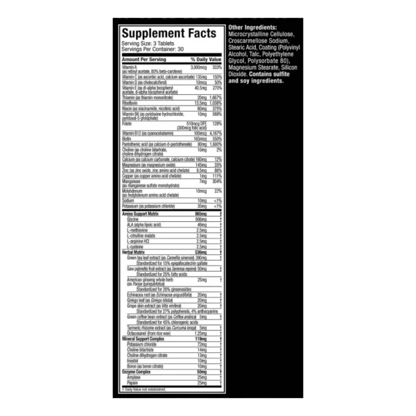 Multivitamínico Muscletech Platinum 90 tabletas | 18 Vitaminas + Enzimas + Soporte Inmunológico - VitalSport - Image 2