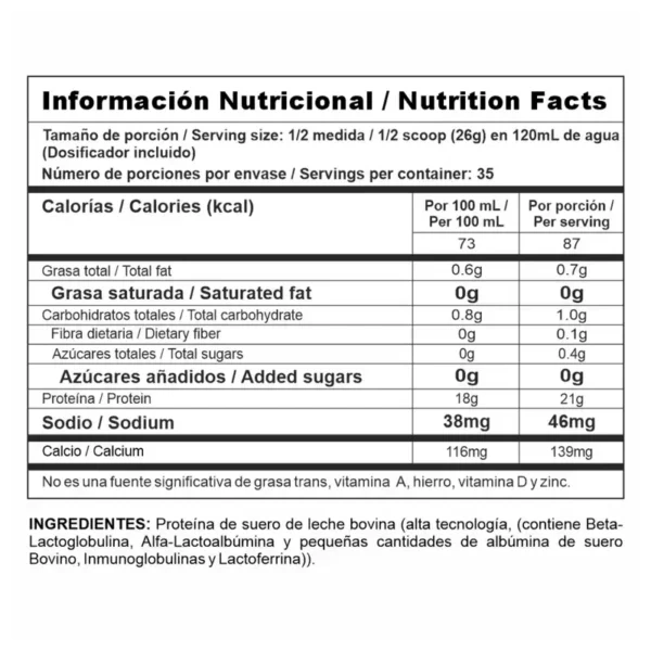 BiPro Classic 2LB Natural | Aislado de proteína sin grasa - VitalSport - Image 2